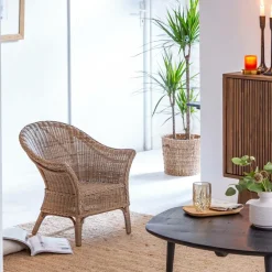 Made in Meubles Fauteuil pour enfant en rotin Amael
