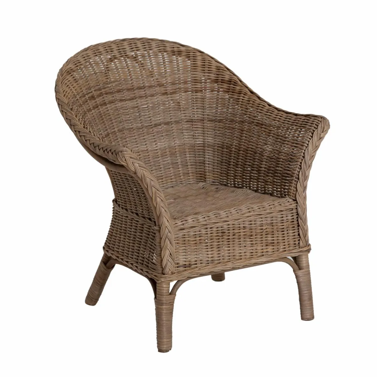 Made in Meubles Fauteuil pour enfant en rotin Amael