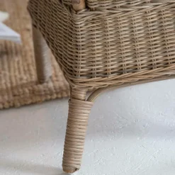 Made in Meubles Fauteuil pour enfant en rotin Amael