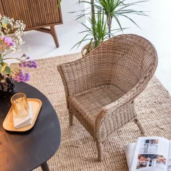 Made in Meubles Fauteuil pour enfant en rotin Amael