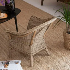 Made in Meubles Fauteuil pour enfant en rotin Amael