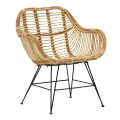 Made in Meubles Fauteuil rotin pieds compas Rattan