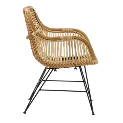 Made in Meubles Fauteuil rotin pieds compas Rattan