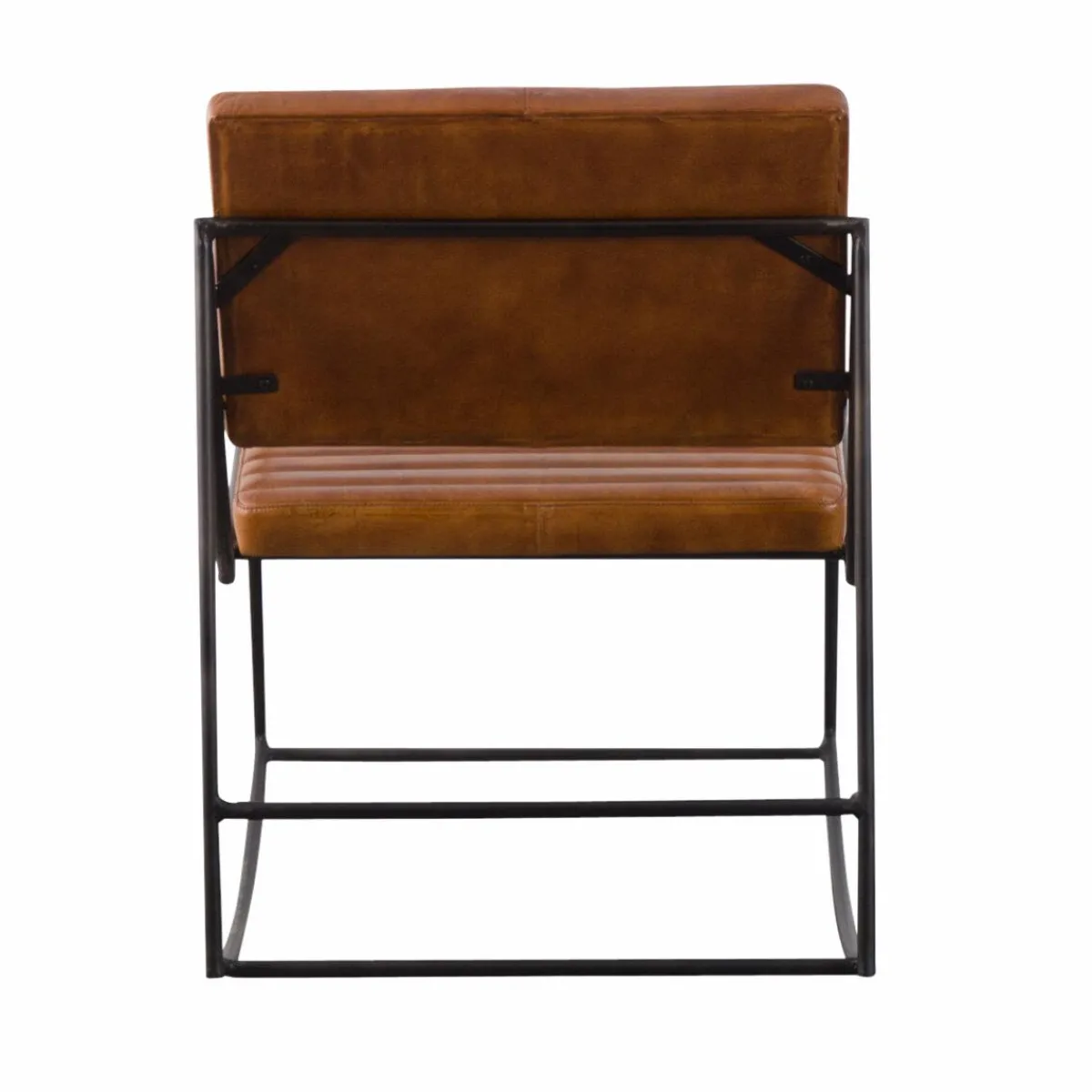 Made in Meubles Fauteuil vintage en cuir marron Porto