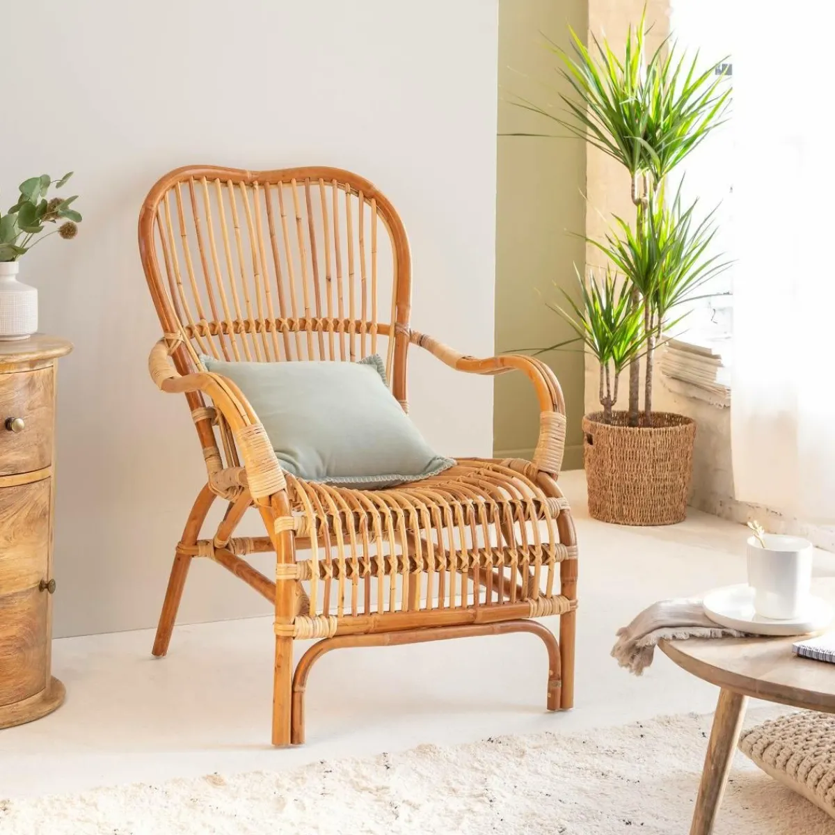 Made in Meubles Fauteuil vintage en rotin Rattan