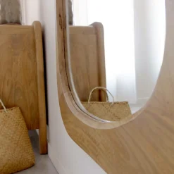 Made in Meubles Grand miroir organique en bois de manguier Marley