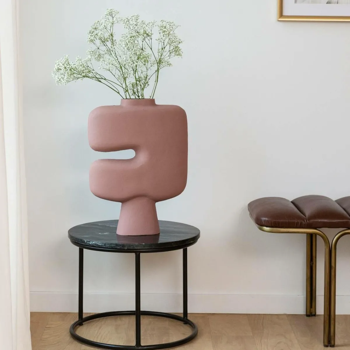 Made in Meubles Grand vase rose en aluminium Cosmo