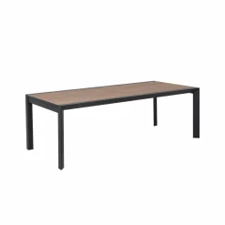 Made in Meubles Grande table de jardin en aluminium gris et effet bois Ayden