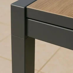 Made in Meubles Grande table de jardin en aluminium gris et effet bois Ayden