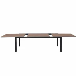 Made in Meubles Grande table de jardin en aluminium gris et effet bois Ayden