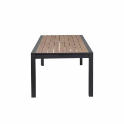 Made in Meubles Grande table de jardin en aluminium gris et effet bois Ayden