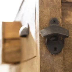 Made in Meubles Ilot central en bois de manguier et plateau en marbre Paul