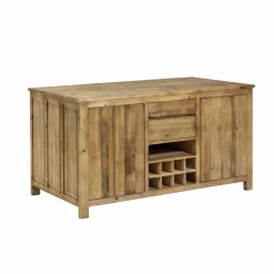 Made in Meubles Ilot central en bois recyclé Garance