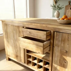 Made in Meubles Ilot central en bois recyclé Garance