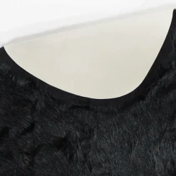 Made in Meubles Jeté en fausse fourrure noire