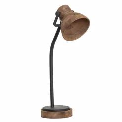 Made in Meubles Lampe à  poser en bois de manguier et métal Loulou