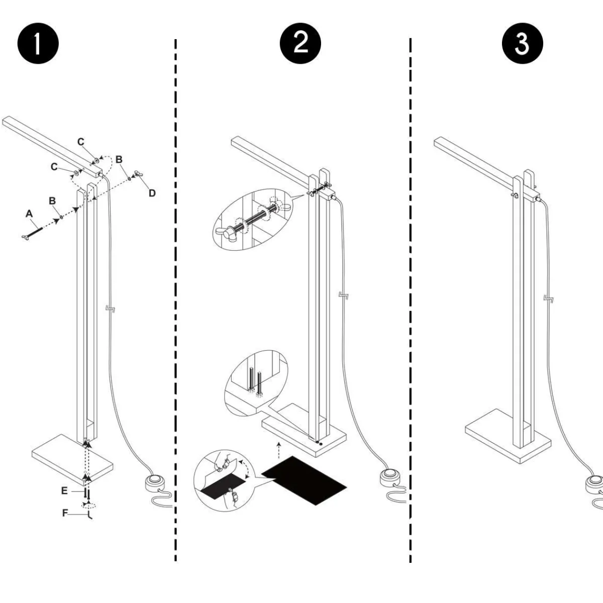 Made in Meubles Lampe sur pied articulé LED Malone