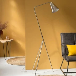 Made in Meubles Lampe sur pied design métal gris Aude
