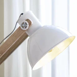 Made in Meubles Lampe sur pied en bois de manguier et métal Martha