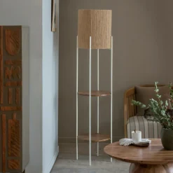 Made in Meubles Lampe sur pied en métal et jute Estelle