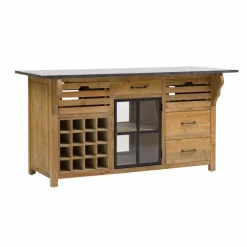 Made in Meubles Îlot central en bois recyclé Champêtre