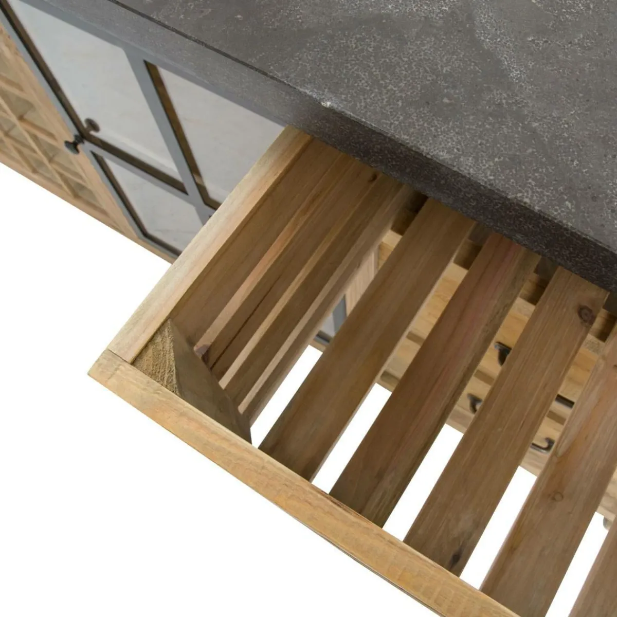 Made in Meubles Îlot central en bois recyclé Champêtre