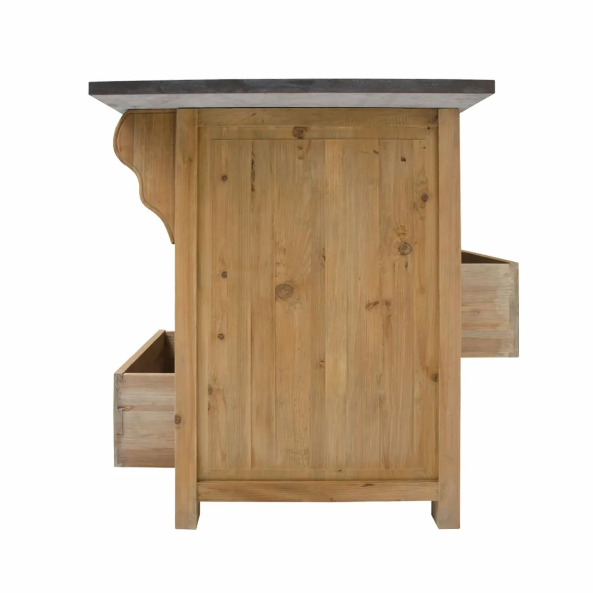 Made in Meubles Îlot central en bois recyclé Champêtre