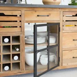 Made in Meubles Îlot central en bois recyclé Champêtre
