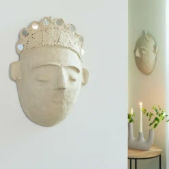 Made in Meubles Masque avec couronne en papier mâché Antoine