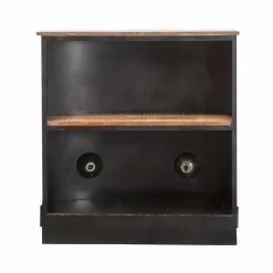 Made in Meubles Meuble bar bleu avec plateau en bois de manguier Combi