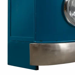Made in Meubles Meuble bar bleu avec plateau en bois de manguier Combi