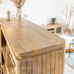 Made in Meubles Meuble bar en angle bois de manguier Lou