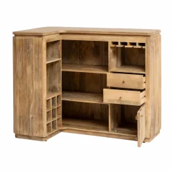 Made in Meubles Meuble bar en angle bois de manguier Lou