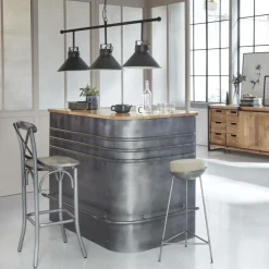 Made in Meubles Meuble bar en angle en métal Locker
