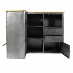 Made in Meubles Meuble bar en angle en métal Locker