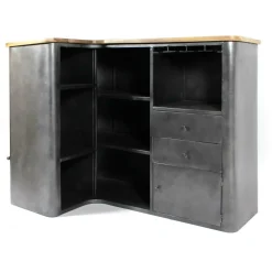 Made in Meubles Meuble bar en angle en métal Locker