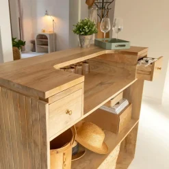 Made in Meubles Meuble bar en bois de manguier Lou
