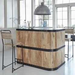Made in Meubles Meuble bar en bois de manguier New-York