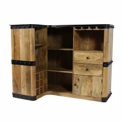 Made in Meubles Meuble bar en bois de manguier New-York