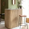 Made in Meubles Meuble bar en bois de manguier et terrazzo Lou