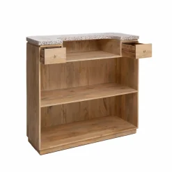 Made in Meubles Meuble bar en bois de manguier et terrazzo Lou