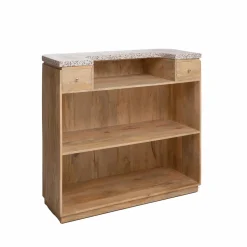 Made in Meubles Meuble bar en bois de manguier et terrazzo Lou