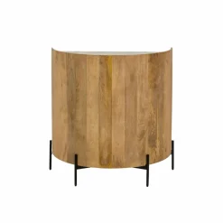 Made in Meubles Meuble bar en bois de manguier et marbre Adler