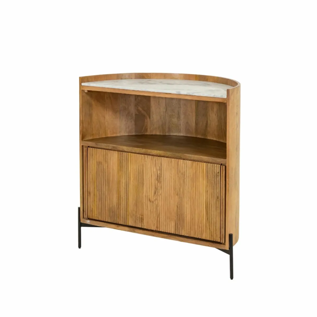 Made in Meubles Meuble bar en bois de manguier et marbre Adler