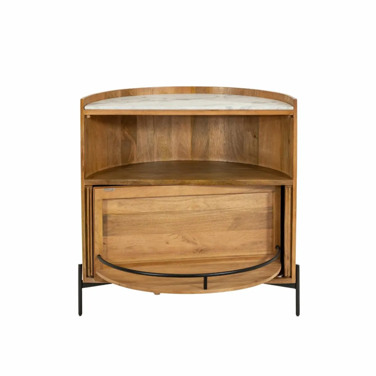 Made in Meubles Meuble bar en bois de manguier et marbre Adler