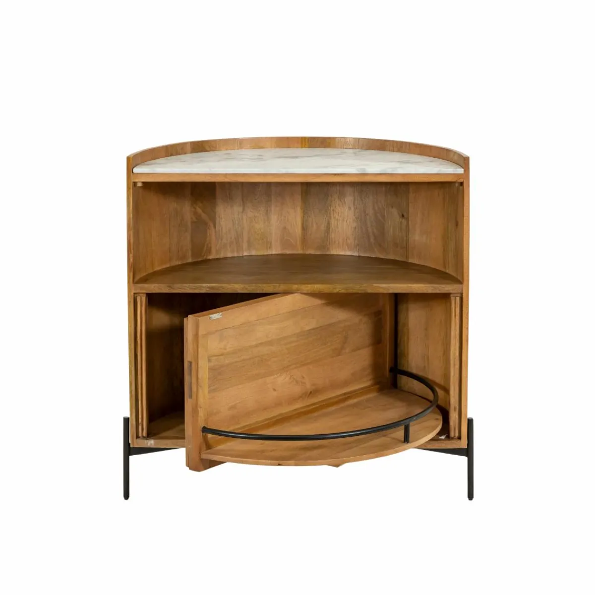 Made in Meubles Meuble bar en bois de manguier et marbre Adler