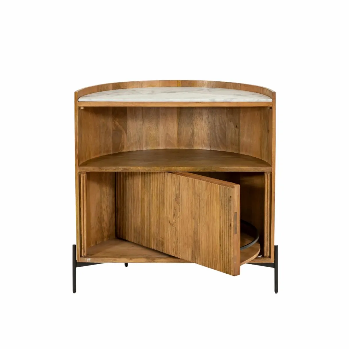 Made in Meubles Meuble bar en bois de manguier et marbre Adler