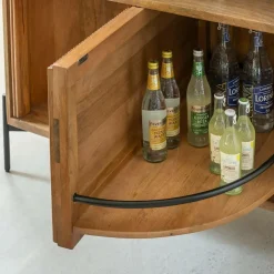 Made in Meubles Meuble bar en bois de manguier et marbre Adler