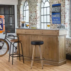 Made in Meubles Meuble bar en bois recyclé 180 cm Garance