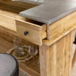Made in Meubles Meuble bar en bois recyclé 180 cm Garance